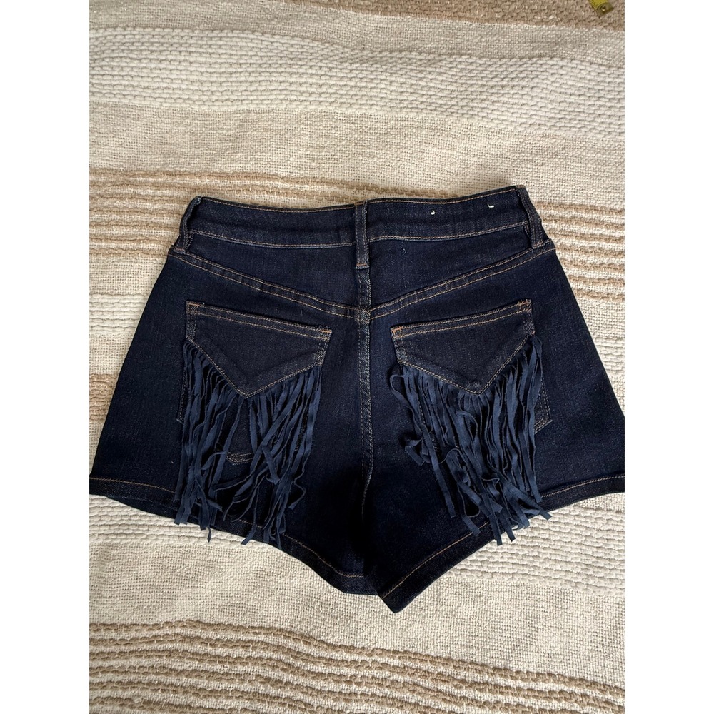 Idyllwind‎ Miranda Lambert Western Fringe Denim Shorts Dark Wash Mid Rise Womens